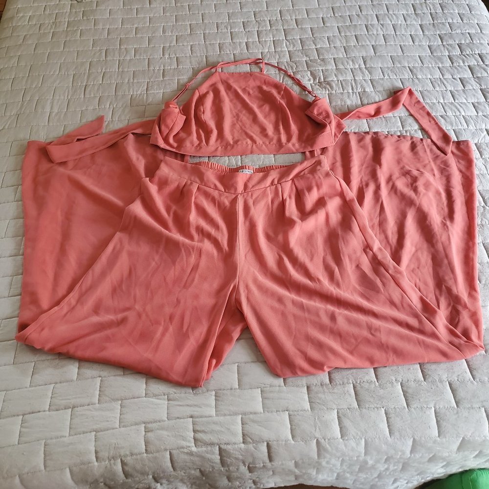 Crop Top & Flare Pant Set